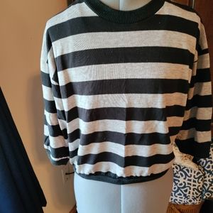 Vintage French Navy mid waist top Medium